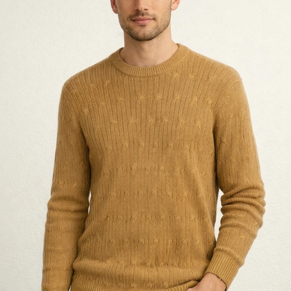 Express Men's Camel Crewneck Sweater